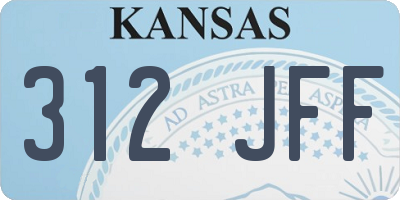 KS license plate 312JFF