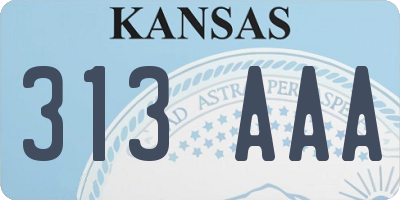 KS license plate 313AAA