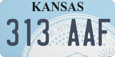 KS license plate 313AAF