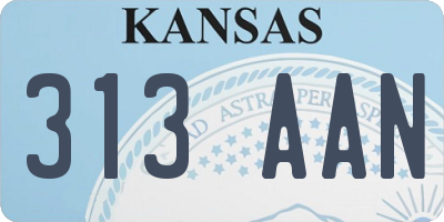 KS license plate 313AAN