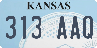 KS license plate 313AAQ