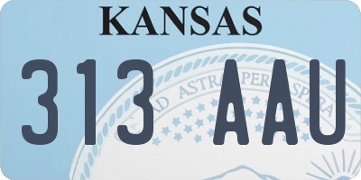 KS license plate 313AAU