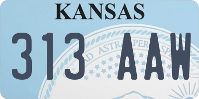 KS license plate 313AAW