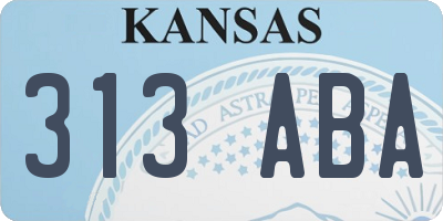 KS license plate 313ABA