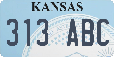 KS license plate 313ABC