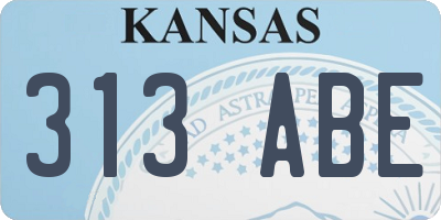 KS license plate 313ABE