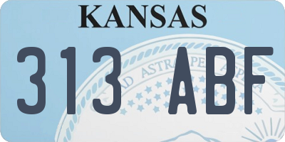 KS license plate 313ABF