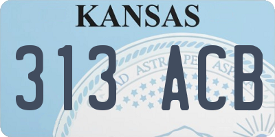 KS license plate 313ACB