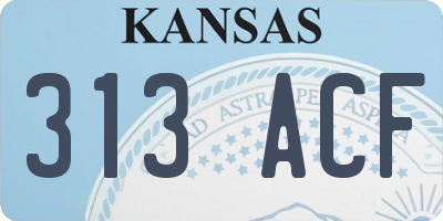 KS license plate 313ACF