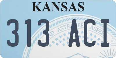KS license plate 313ACI
