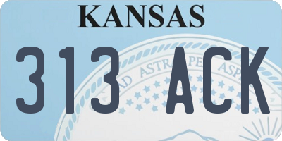 KS license plate 313ACK