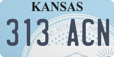 KS license plate 313ACN