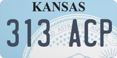KS license plate 313ACP
