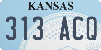 KS license plate 313ACQ
