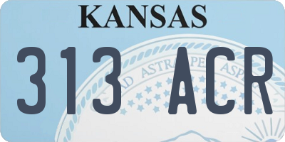 KS license plate 313ACR