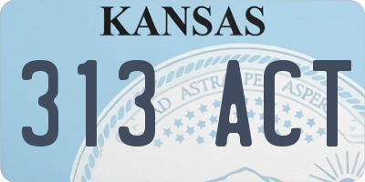 KS license plate 313ACT