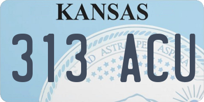 KS license plate 313ACU