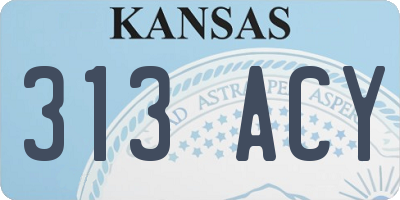 KS license plate 313ACY