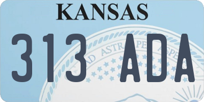 KS license plate 313ADA