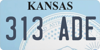 KS license plate 313ADE