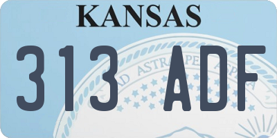 KS license plate 313ADF