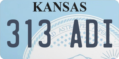 KS license plate 313ADI