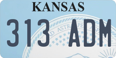 KS license plate 313ADM