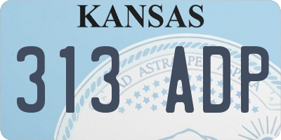KS license plate 313ADP