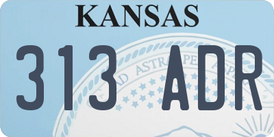 KS license plate 313ADR