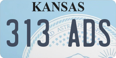 KS license plate 313ADS