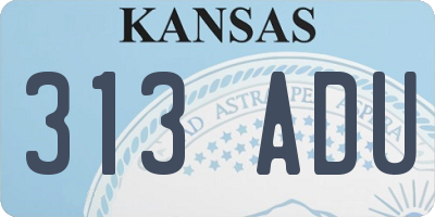 KS license plate 313ADU