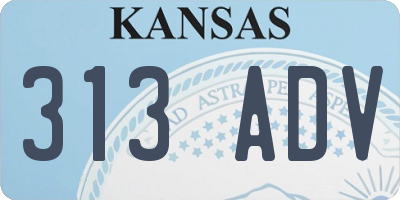 KS license plate 313ADV