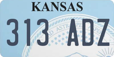 KS license plate 313ADZ
