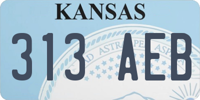 KS license plate 313AEB