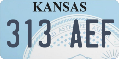 KS license plate 313AEF