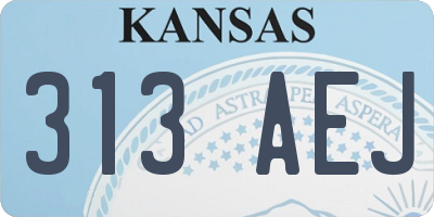 KS license plate 313AEJ