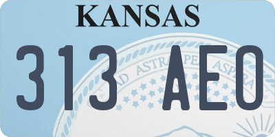 KS license plate 313AEO