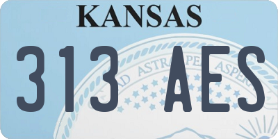 KS license plate 313AES
