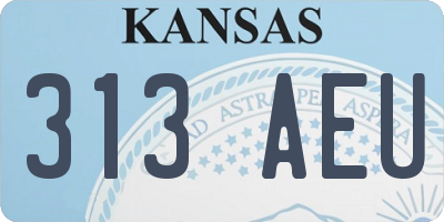 KS license plate 313AEU