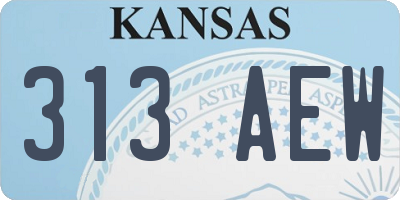 KS license plate 313AEW