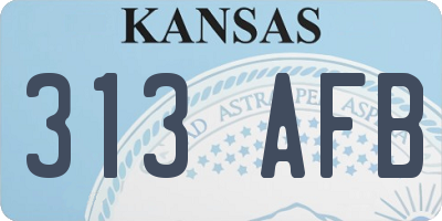 KS license plate 313AFB