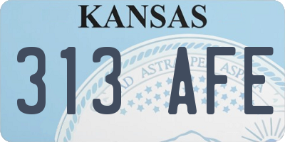 KS license plate 313AFE