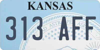 KS license plate 313AFF