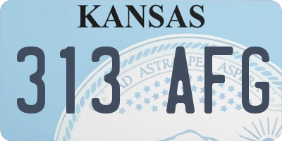 KS license plate 313AFG