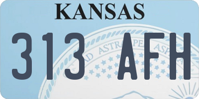 KS license plate 313AFH