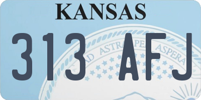 KS license plate 313AFJ