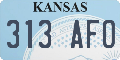 KS license plate 313AFO