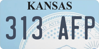 KS license plate 313AFP