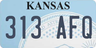 KS license plate 313AFQ