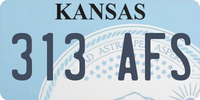 KS license plate 313AFS